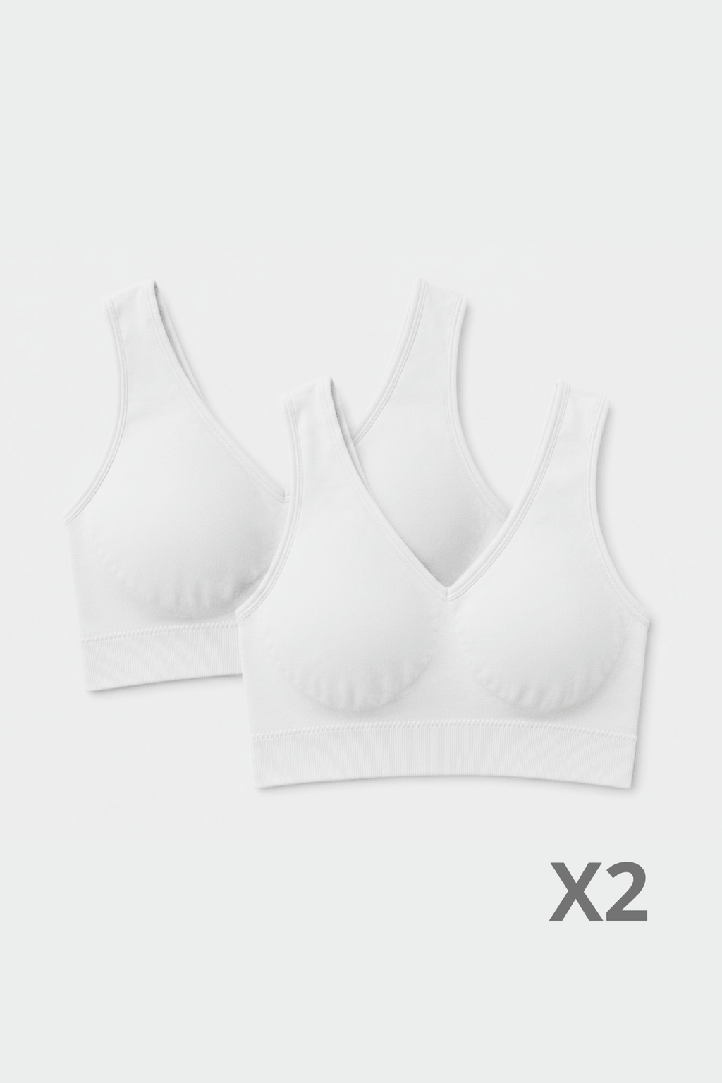 Weißes Bambus-Bralette - 2er-Pack