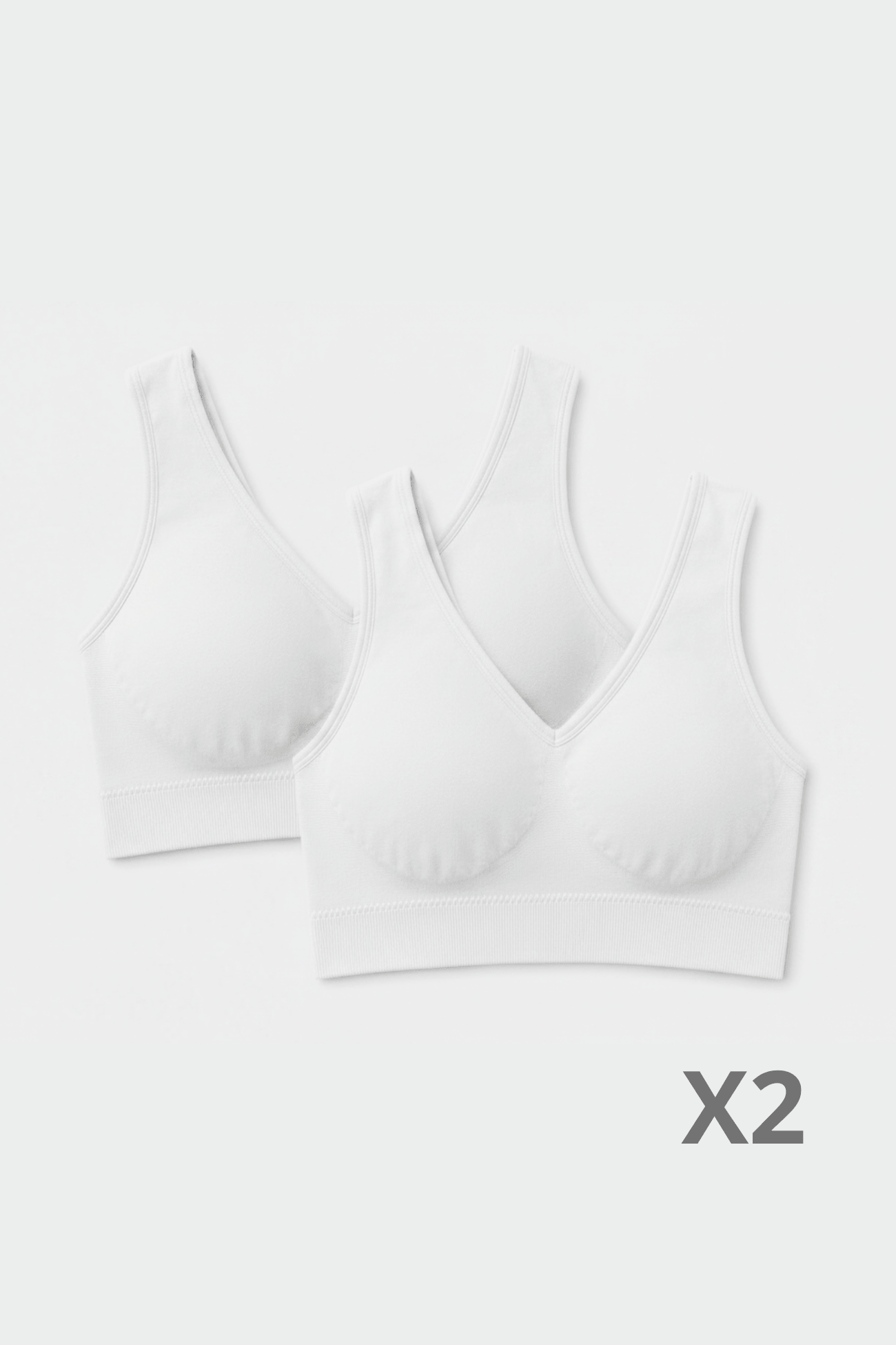 Weißes Bambus-Bralette - 2er-Pack