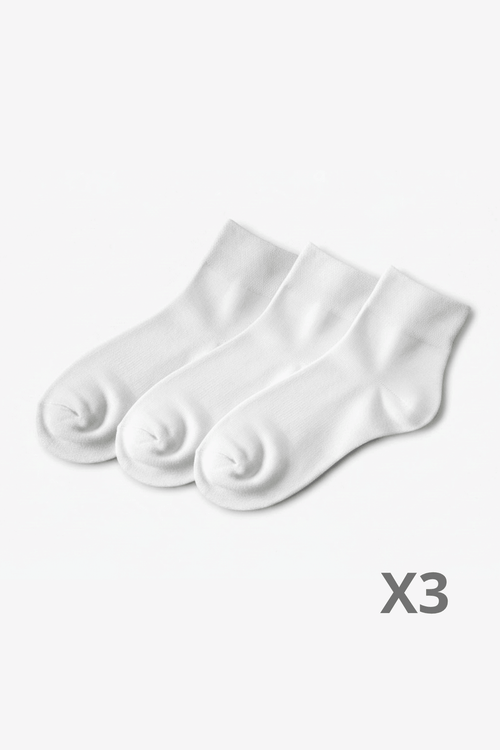Chaussettes Classiques en Bambou Blanc - 3 Paires - Ethos Next