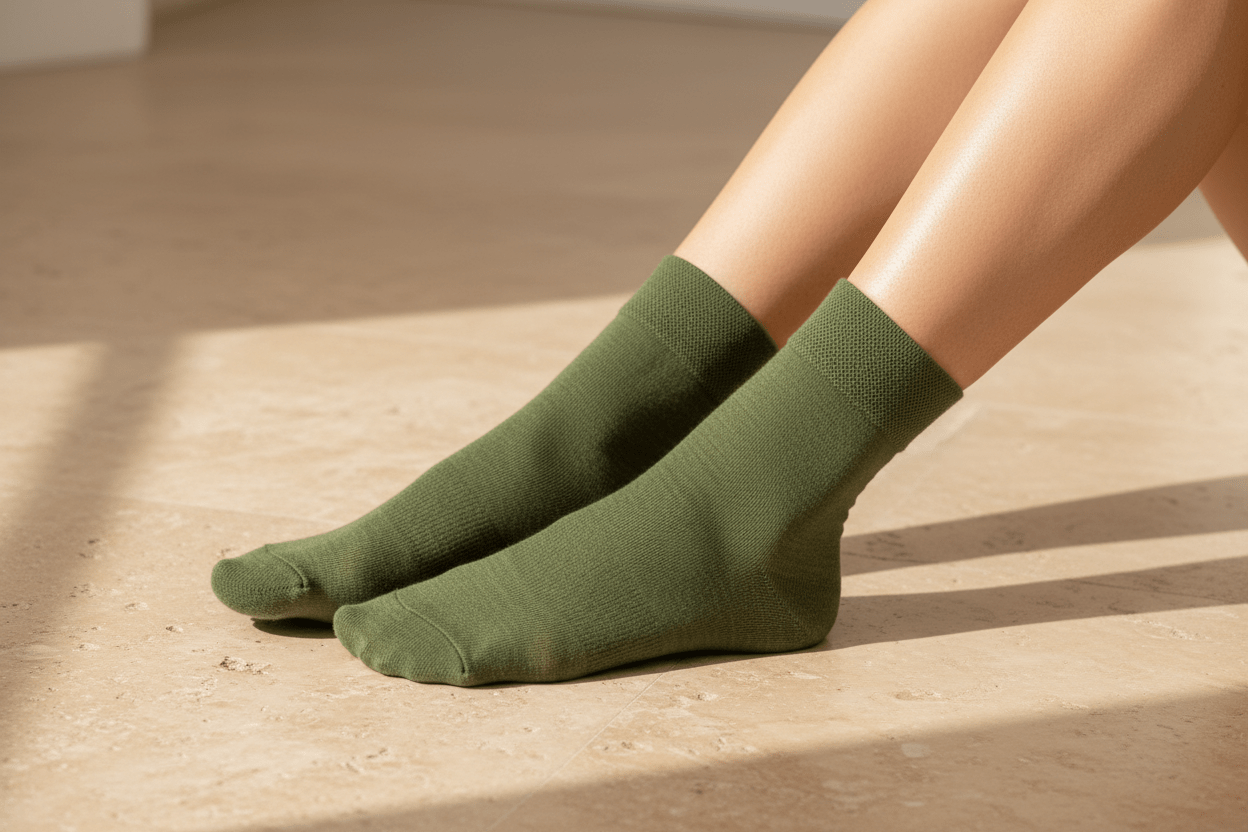 Chaussettes Classiques en Viscose de Bambou - Vert - Chaussettes - Ethos Next
