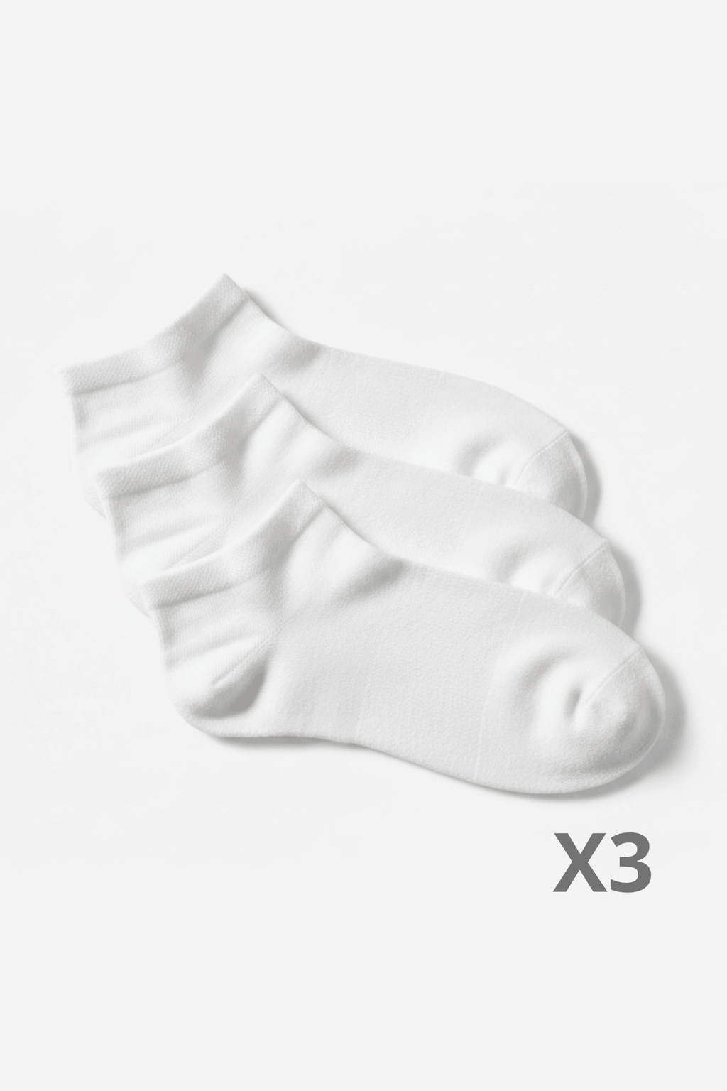 Chaussettes Mi-Cheville en Bambou Blanc - 3 Paires - Ethos Next