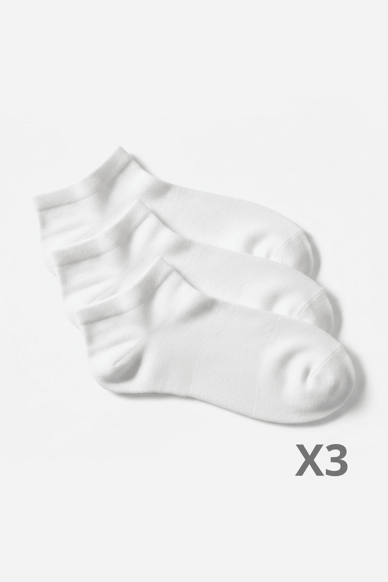 Chaussettes Mi-Cheville en Bambou Blanc - 3 Paires - Ethos Next