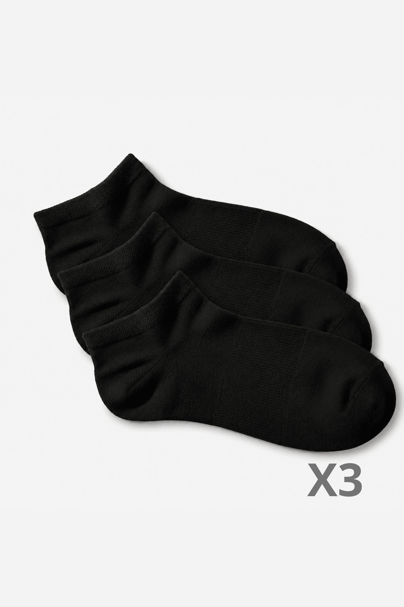 Chaussettes Mi-Cheville en Bambou Noir - 3 Paires - Ethos Next