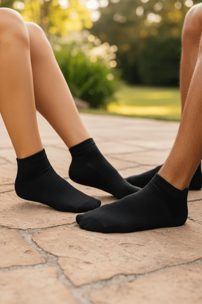 Chaussettes Mi-Cheville en Bambou Noir - 3 Paires - Ethos Next