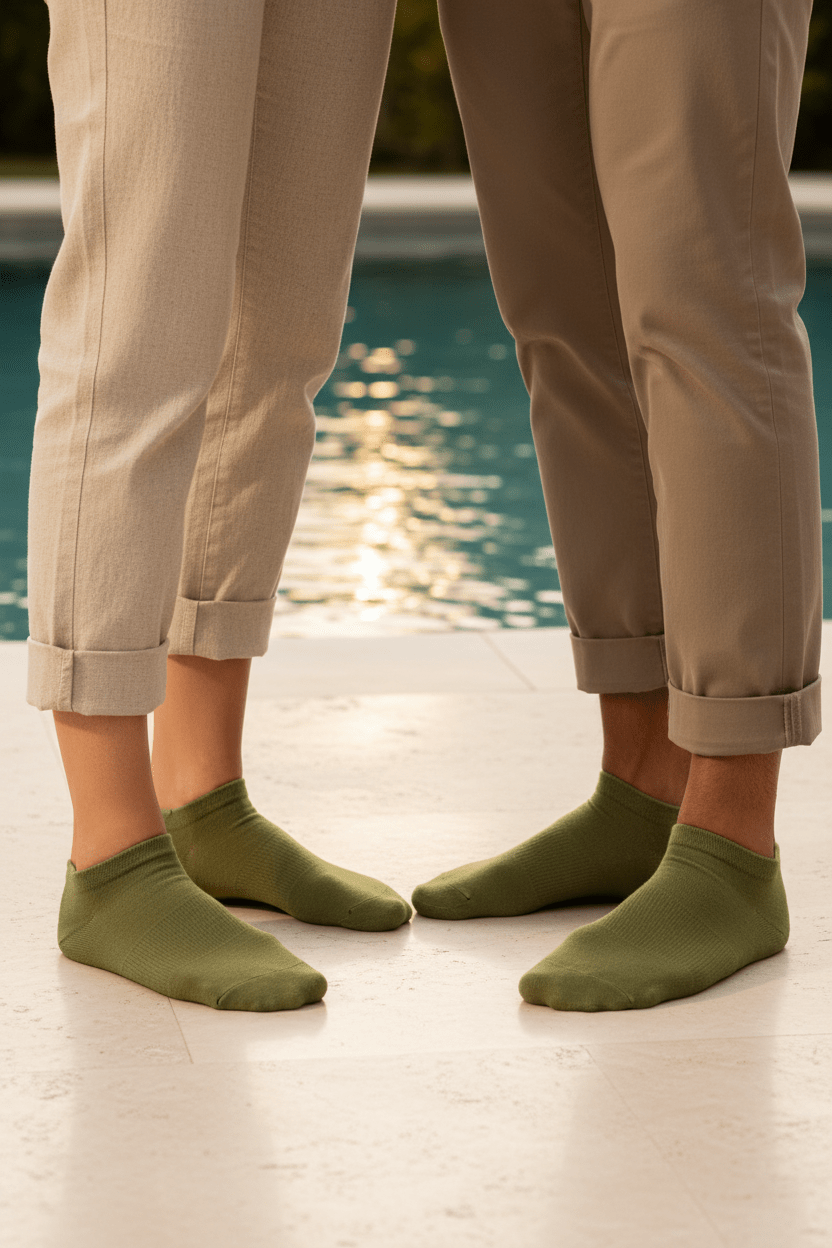Chaussettes Mi-Cheville en Bambou Vert - 3 paires - Ethos Next