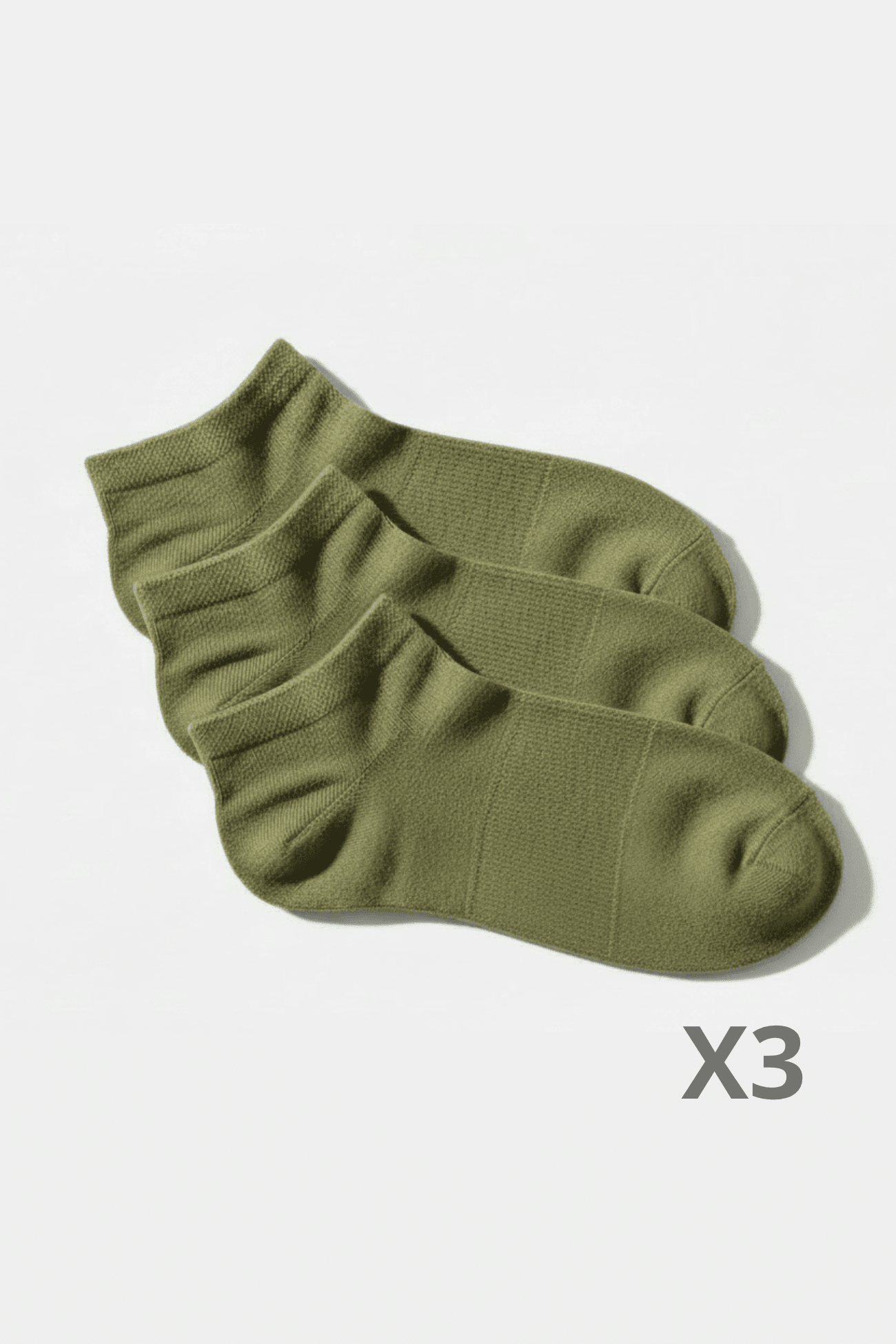 Chaussettes Mi-Cheville en Bambou Vert - 3 paires - Ethos Next