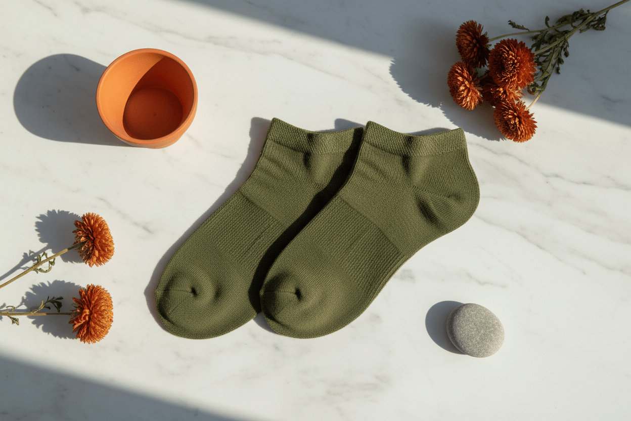 Chaussettes Mi-Chevilles en Viscose de Bambou - Olive - Chaussettes - Ethos Next