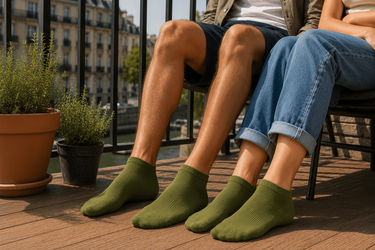 Chaussettes Mi-Chevilles en Viscose de Bambou - Olive - Chaussettes - Ethos Next