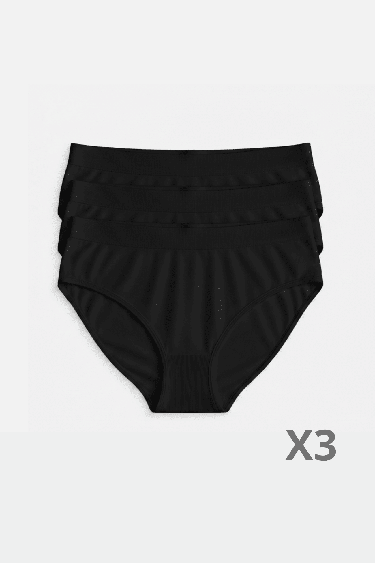 Culotte Classique en Bambou Noir - Pack de 3 - Ethos Next